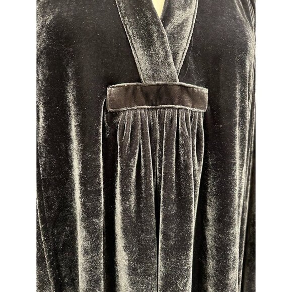 Indigo Soul Blue Velvet Tunic Dress L Long Sleeve‎ Women's Blouse - Picture 7 of 8